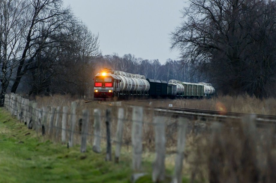 Transport kolejowy kilkaset metrów od granicy z obwodem kaliningradzkim.