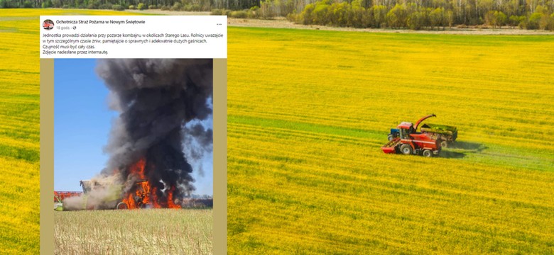 Mogło skończyć się tragicznie. Gdy strażacy dotarli na miejsce, maszyna była cała w ogniu