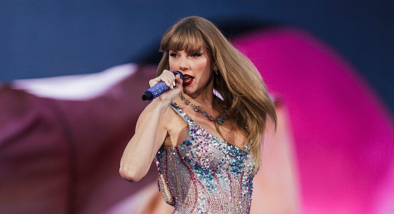 Taylor Swift performs during The Eras Tour in Lisbon.Andre Dias Nobre/AFP via Getty Images