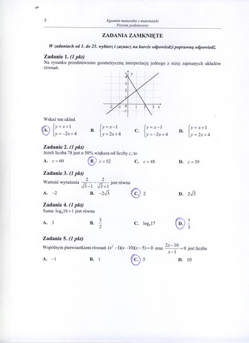 Matura z matematyki 2014 - poziom podstawowy