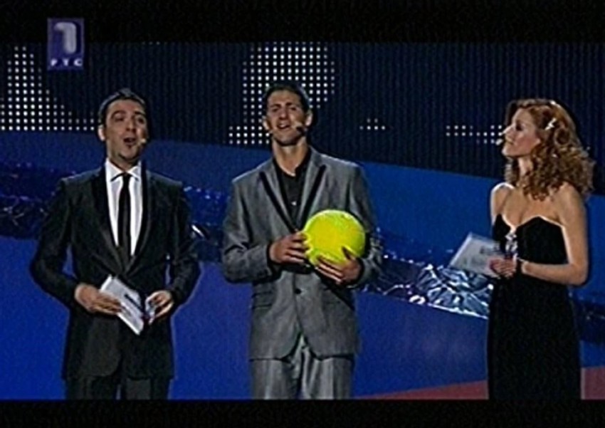 Novak Đoković kao specijalan gost na Evroviziji u Beogradu 2008 godine