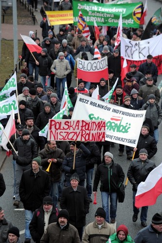 Rolniczy protest w Warszawie
