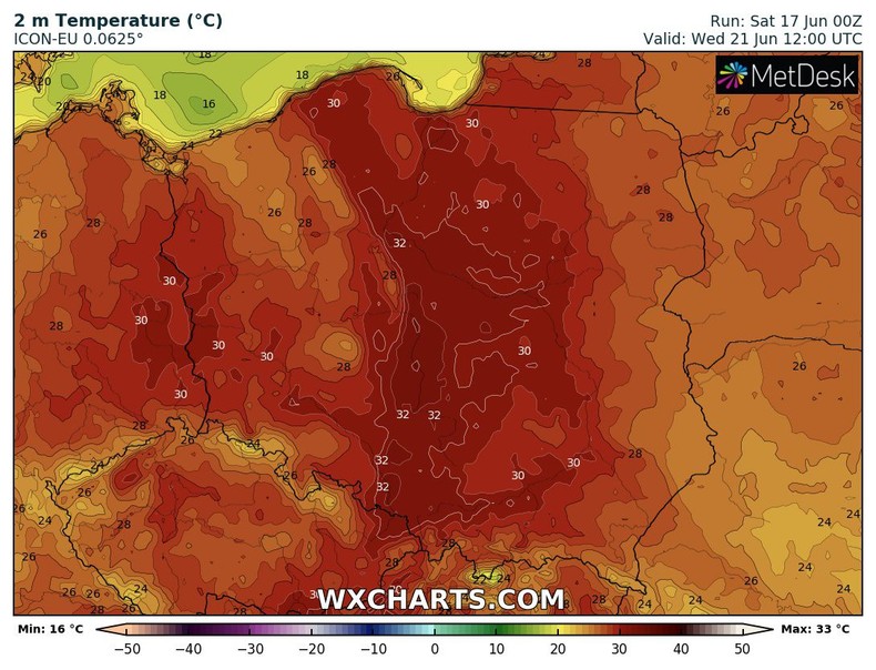 W środę temperatura może wzrosnąć nawet do 33 st. C