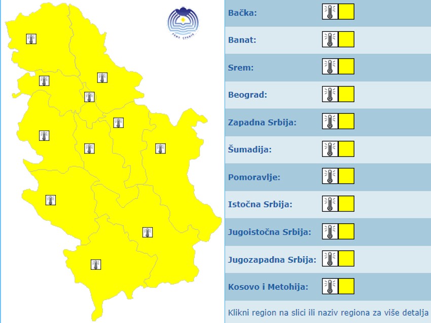 Meteoalarm za danas
