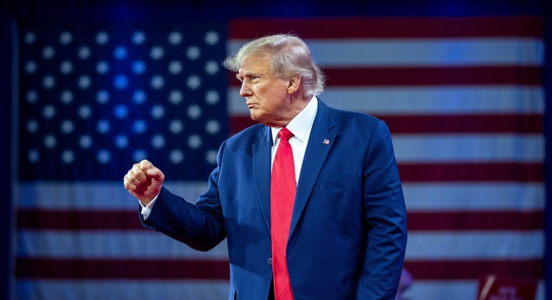 Former President Donald Trump at the 2023 Conservative Political Action Conference in Oxon Hill, Maryland.Alex Brandon/AP