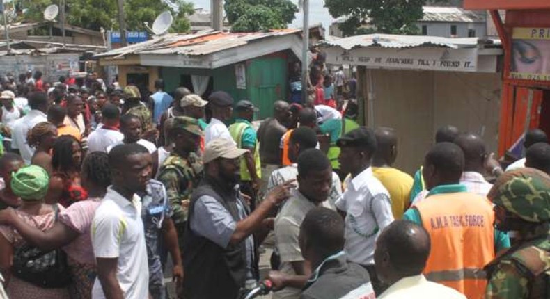 AMA leads massive demolishing exercise in Bukom with Ga traditional council