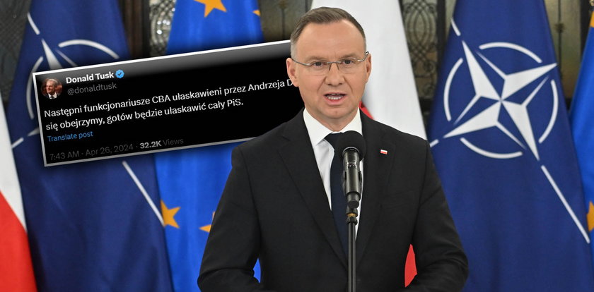 Prezydent Duda ułaskawia osoby zamieszane w aferę gruntową. Trzeci raz. Donald Tusk reaguje