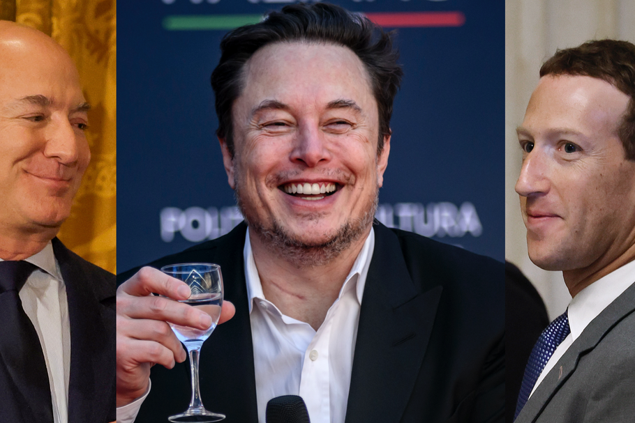 Elon Musk, Mark Zuckerberg i JHeff Bezos zyskali w tym roku łącznie niemal 250 mld dol.