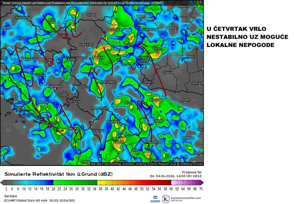 Vrlo nestabilno u četvrtak