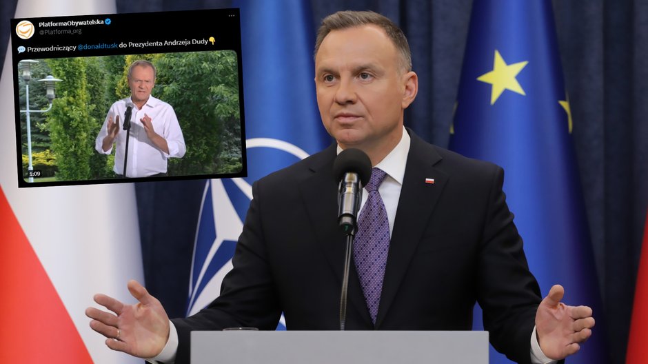 Donald Tusk przypomniał słowa Andrzeja Dudy z 2014 r. (fot. screen: Twitter/Platforma_org)