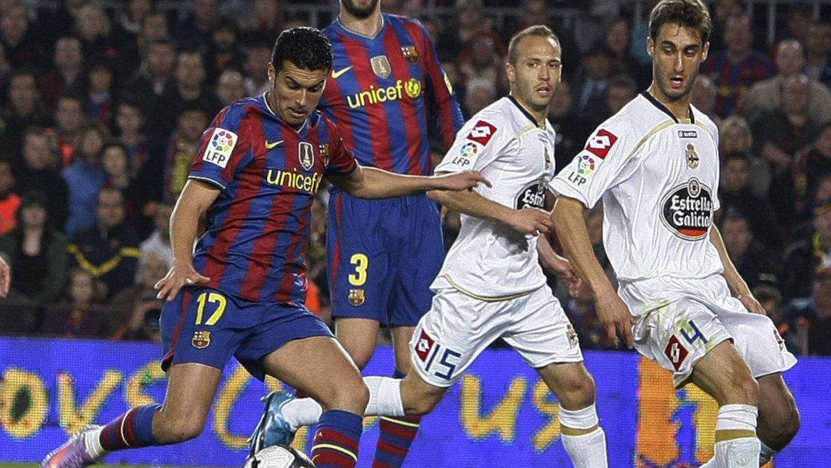 W meczu 32. kolejki Primera Division obrońca mistrzowskiego tytułu i lider rozgrywek, drużyna FC Barcelona, pokonała Deportivo La Coruna 3:0 (1:0).