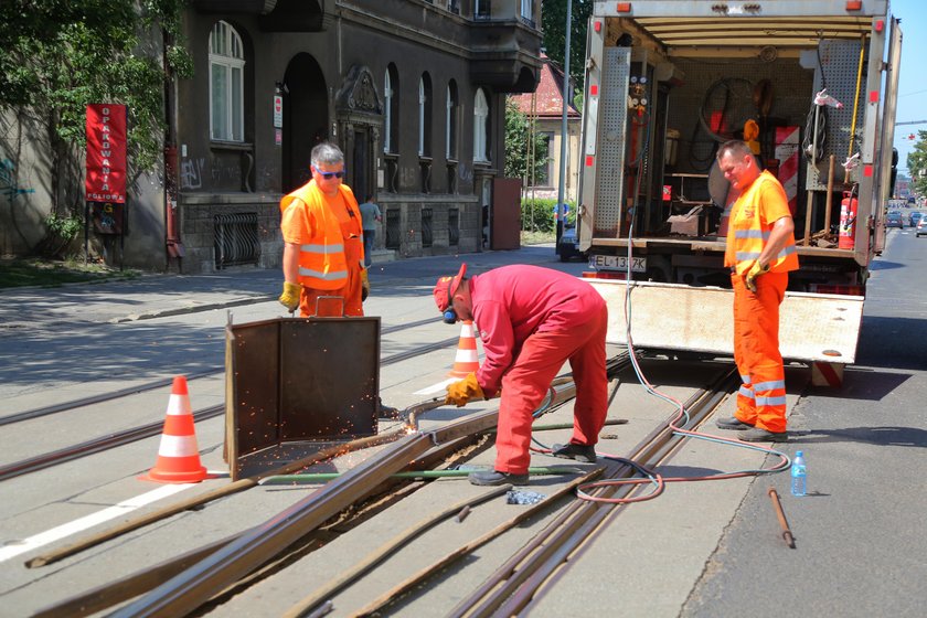 awaria torów tramwajowych