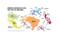 W jakich krajach żyje najwięcej katolików?  mapa infografika