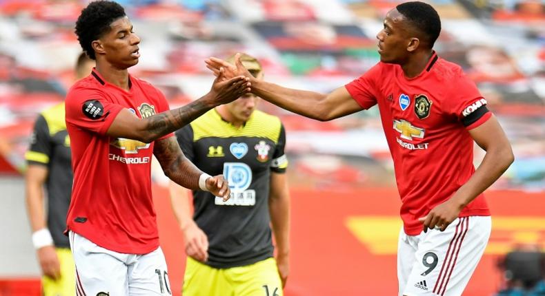 Marcus Rashford (left) and Anthony Martial (right) turned the game around for Manchester United