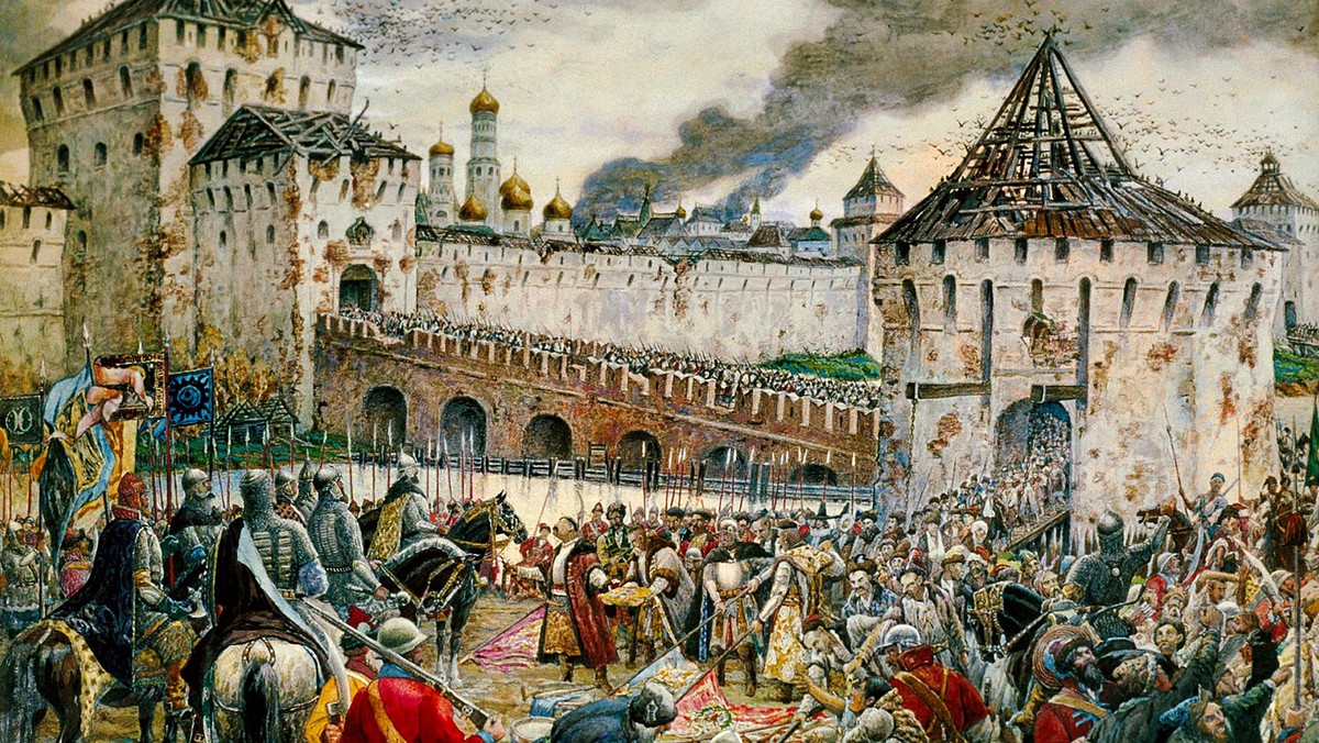 The expulsion of Polish invaders from the Moscow Kremlin, 1612 (late 19th or early 20th century). Ar