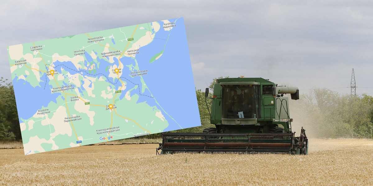 Rosjanie kradną Ukraińcom zboże. Wiemy skąd i gdzie je wywożą (Screen: Google Maps)