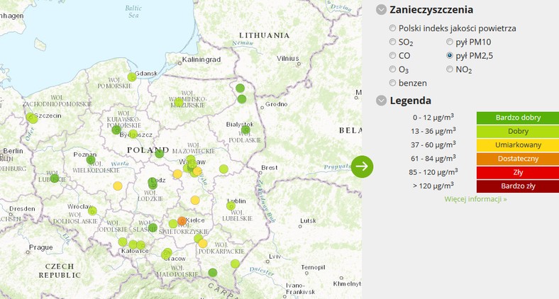 Stężenie pyłu PM2.5 - 2017-04-17 od godziny 03.00 do 04.00