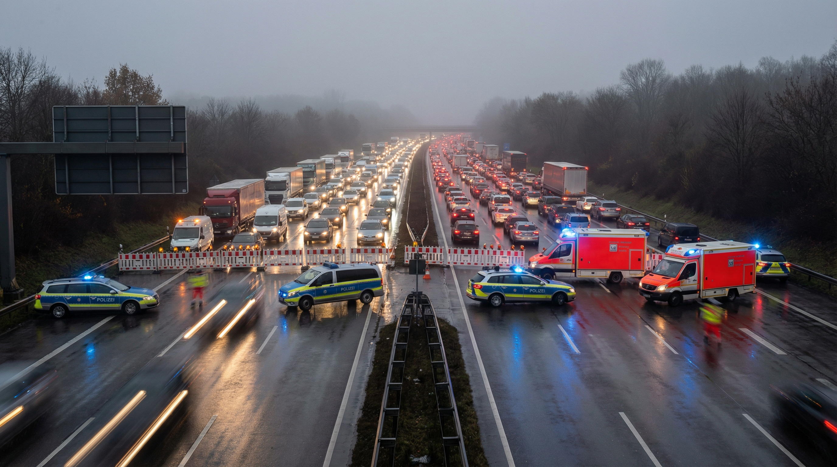 A42 komplett gesperrt: Schwerer Unfall sorgt für Stau-Chaos im Ruhrgebiet