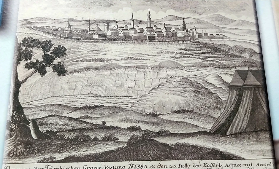 Bakrotisk sa prikazom grada pre početka izgradnje Tvrđave