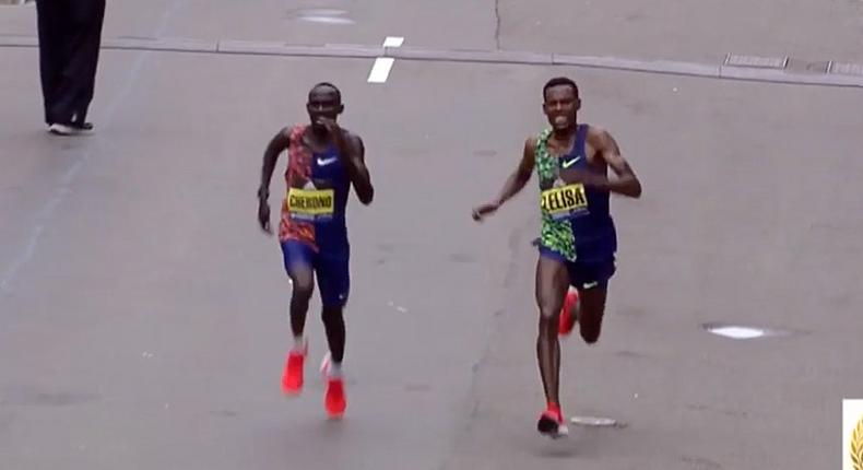 boston marathon finish