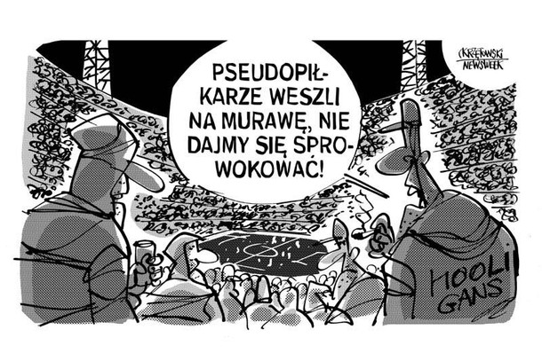 Pseudopilkarze kibice piłka krzętowski