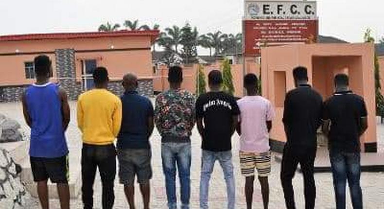 EFCC arrests 8 suspected internet fraudsters in Ibadan [Facebook/EFCC]