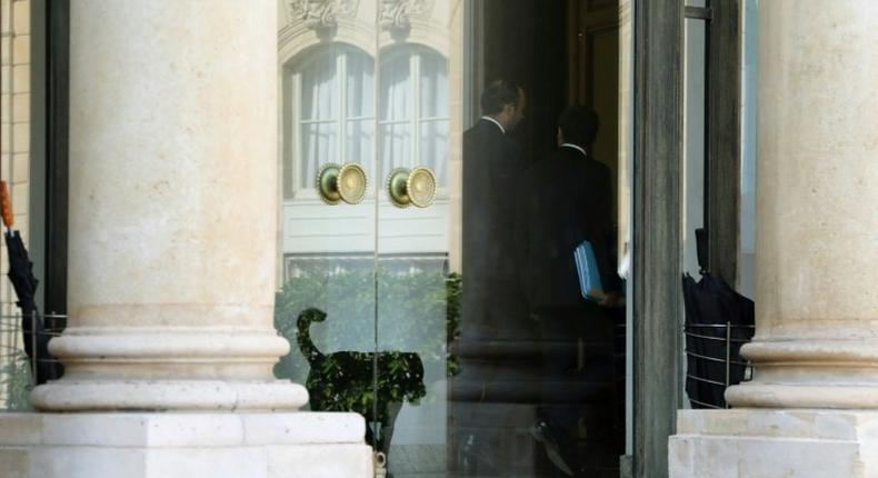 Nemo, seen at the Elysee Palace, is a black labrador-griffon mix named after the captain in Jules Verne's science fiction classic, Twenty Thousand Leagues Under The Sea