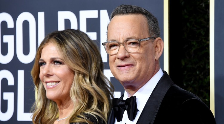 Tom Hanks és felesége, Rita Wilson a 77. Golden Globe Díjátadón 2020 január 5-én.