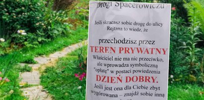 Mieszkańcy skracali sobie drogę przez jego działkę. Właściciel zażądał "opłaty". Nietypowej