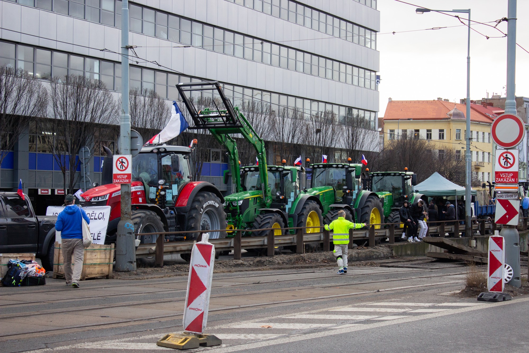 Protest poľnohospodárov v Prahe.