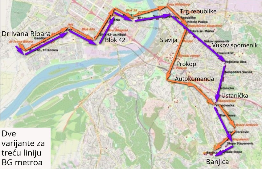 Dve varijante za treću liniju metroa
