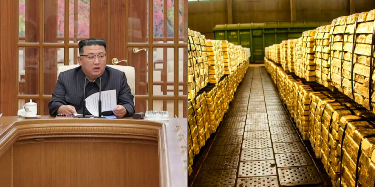Przywódca Korei Płn. Kim Dzong Un. Jego kraj produkuje 2-4 tony złota rocznie