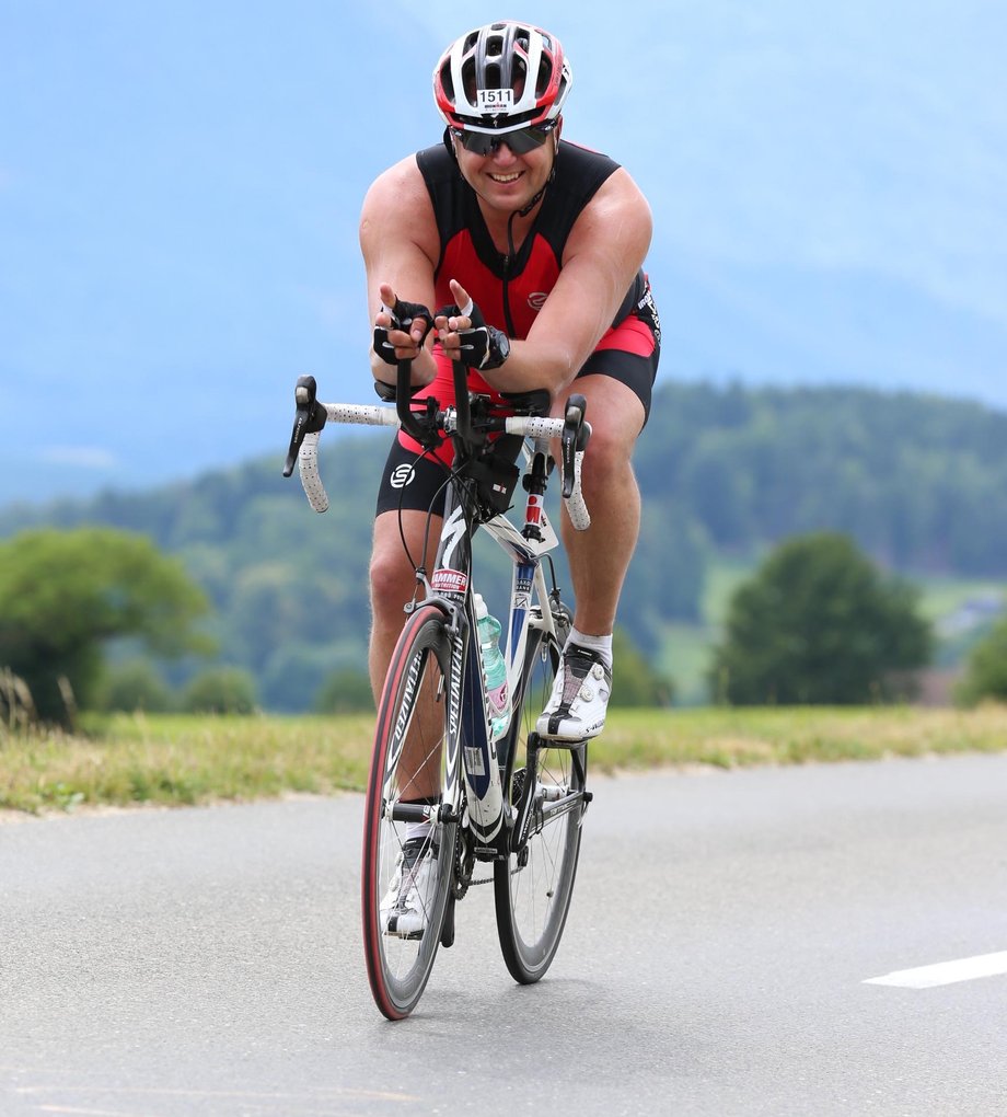 Daniel Lewczuk, etap rowerowy zawodów IRONMAN (180km)