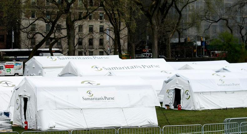 coronavirus central park tents christian