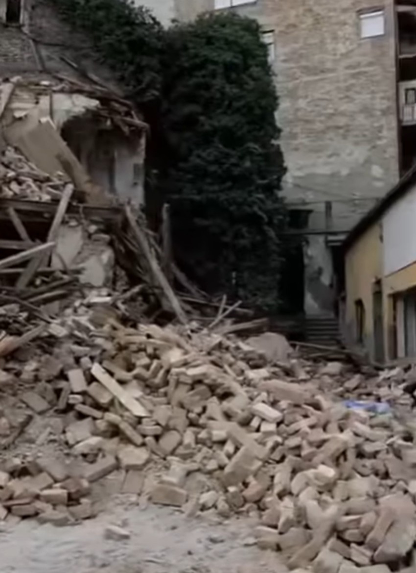 Dan nakon obrušavanja stare zgrade i skele u Džordža Vašingtona