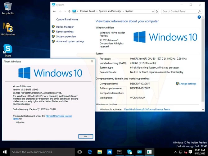 Windows 10 build 10540 - pulpit