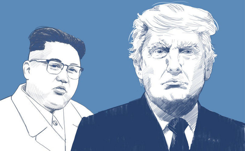 Kim Dzong Un i Donald Trump - ilustracja