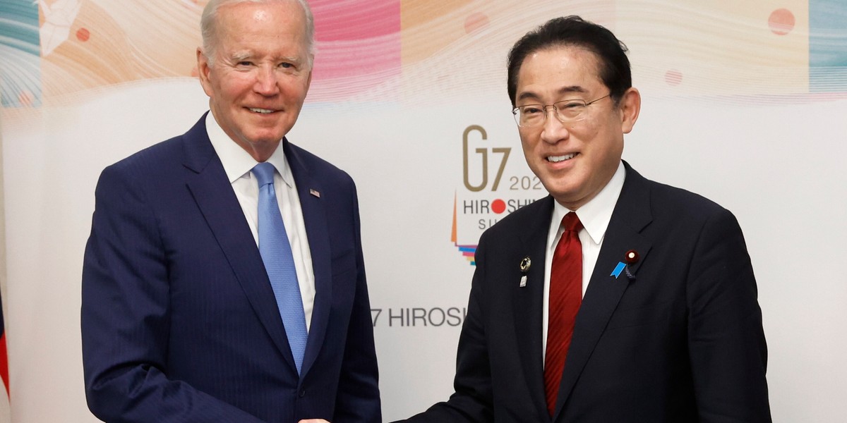 Prezydent USA Joe Biden i premier Japonii Fumio Kishida.