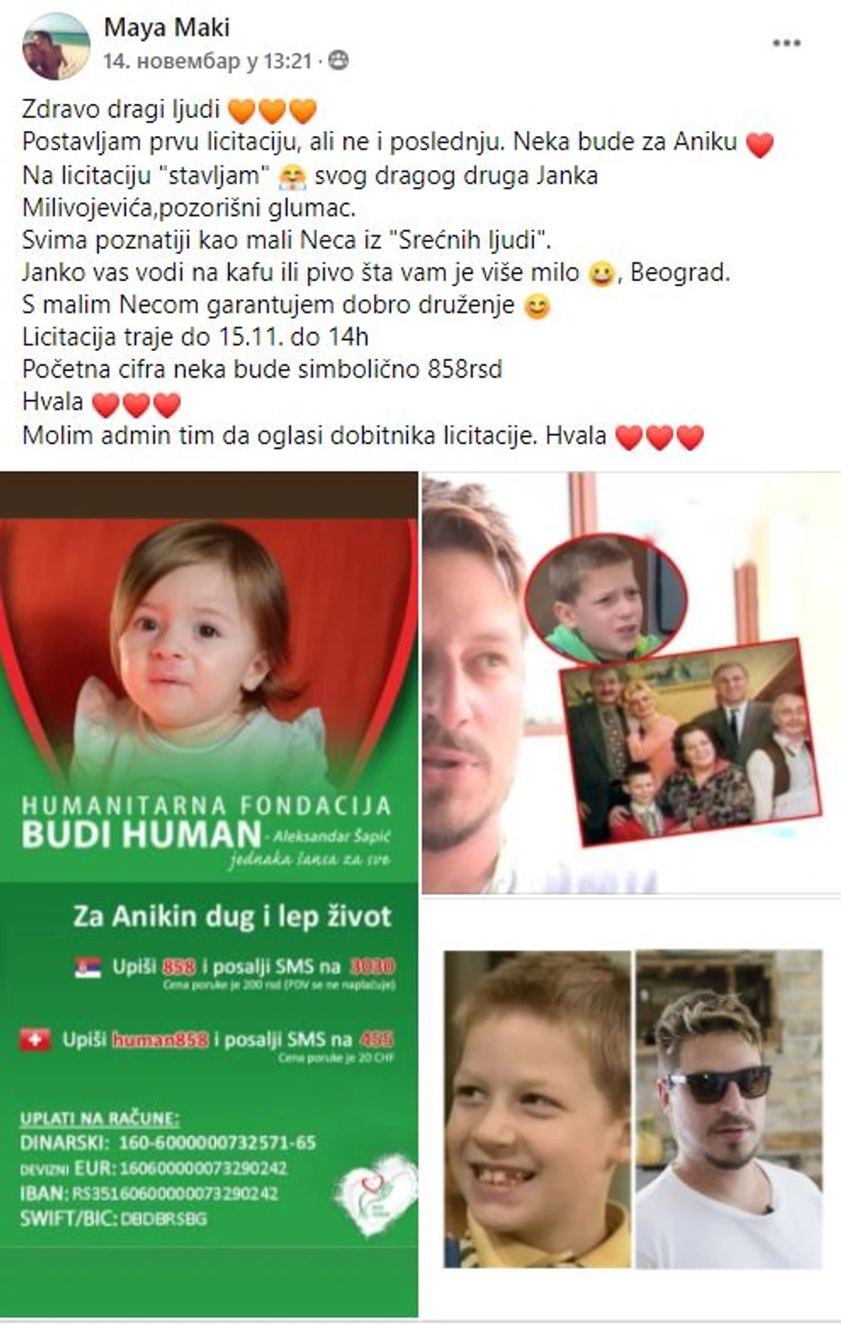 Licitacija za malog Necu