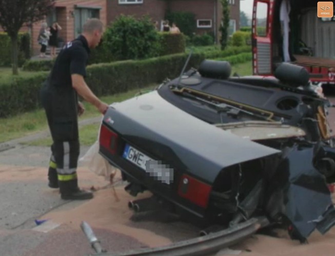 Audi S8 roztrzaskane przez Polaka w Belgii/źródło tvl.be