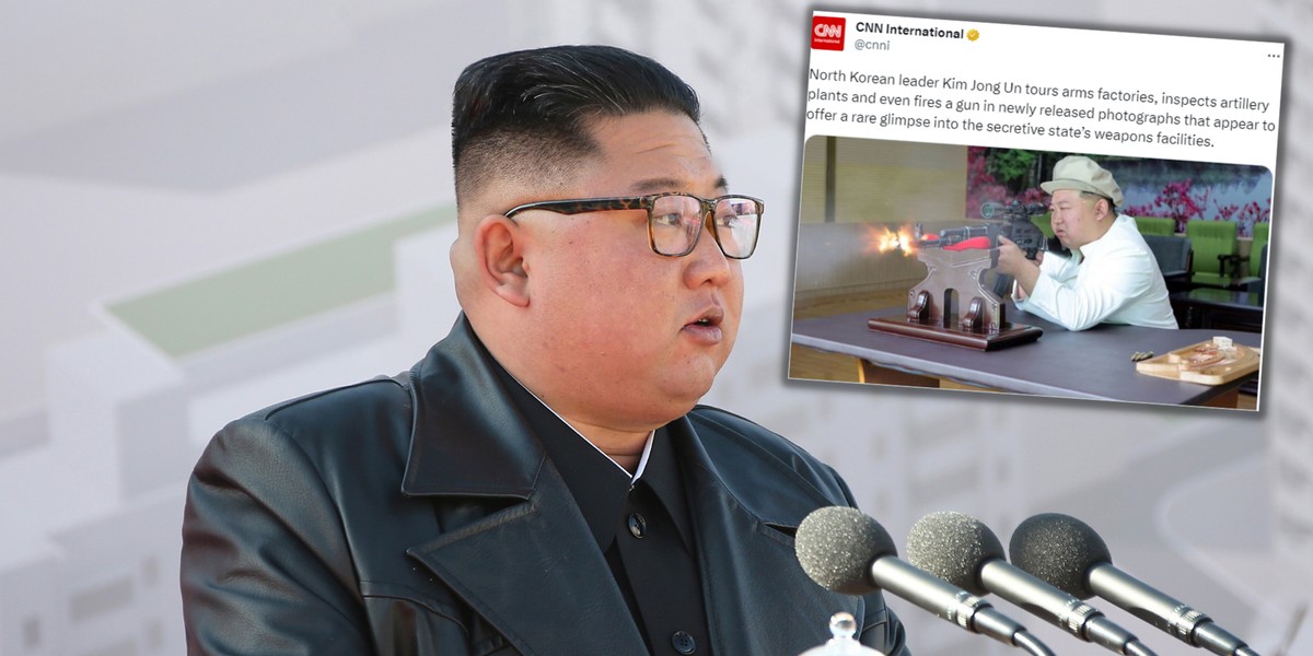 Kim Dzong Un zwiedził fabryki broni i zalecił zwiększenie produkcji. (screen: Twitter/CNN)