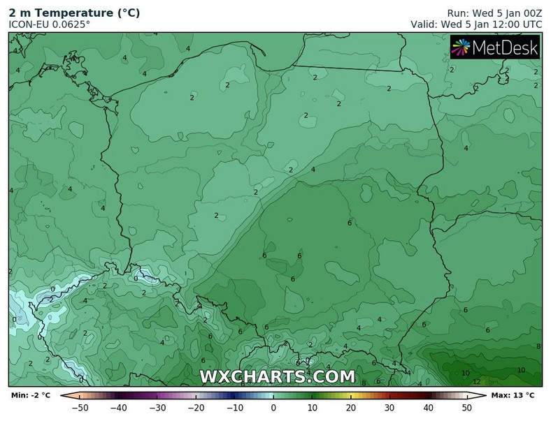 Temperatura jeszcze w całym kraju dodatnia