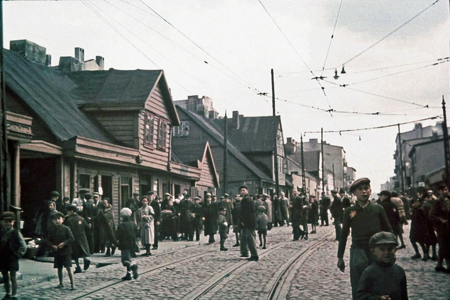 Ulica Zgierska w łódzkim getcie w 1941 r.