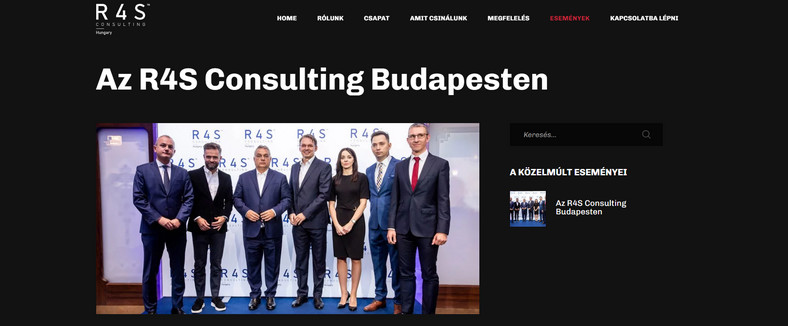 Honorowym gościem na otwarciu biura R4S w Budapeszcie w październiku 2020 r. był premier Węgier Viktor Orban. Źródło: strona spółki