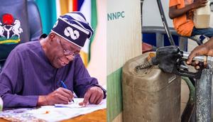 President Bola Tinubu on May 29, 2023 declared the removal of petrol subsidy. [Facebook/Getty Images]