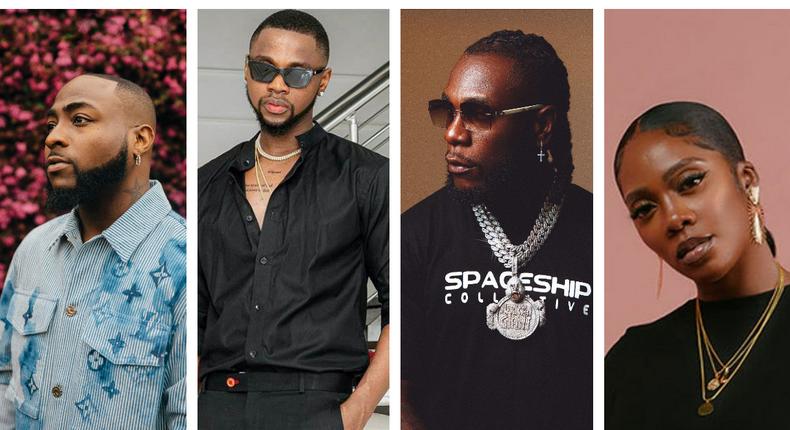 Davido, Kizz Daniel, Burna Boy, Tiwa Savage