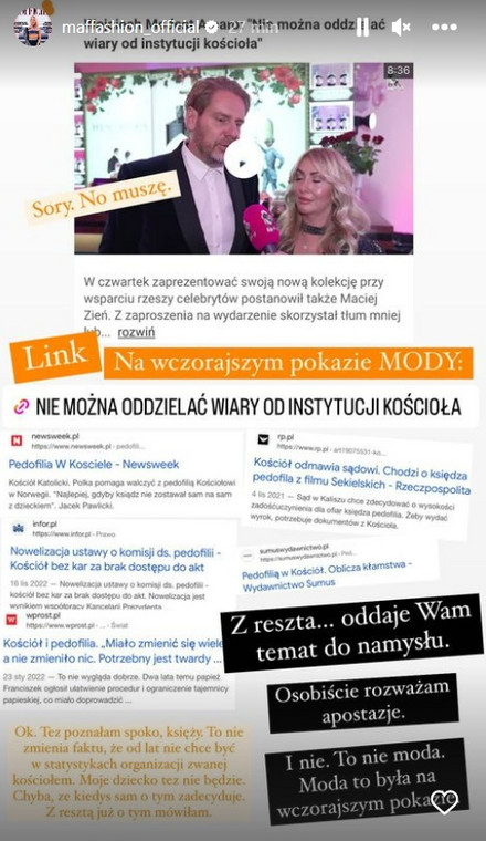 Maffashion reaguje na słowa Wojciecha Amaro