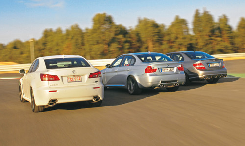 Lexus IS F kontra BMW M3 i Mercedes C 63 AMG - Porównanie 3 mocnych sportowych limuzyn
