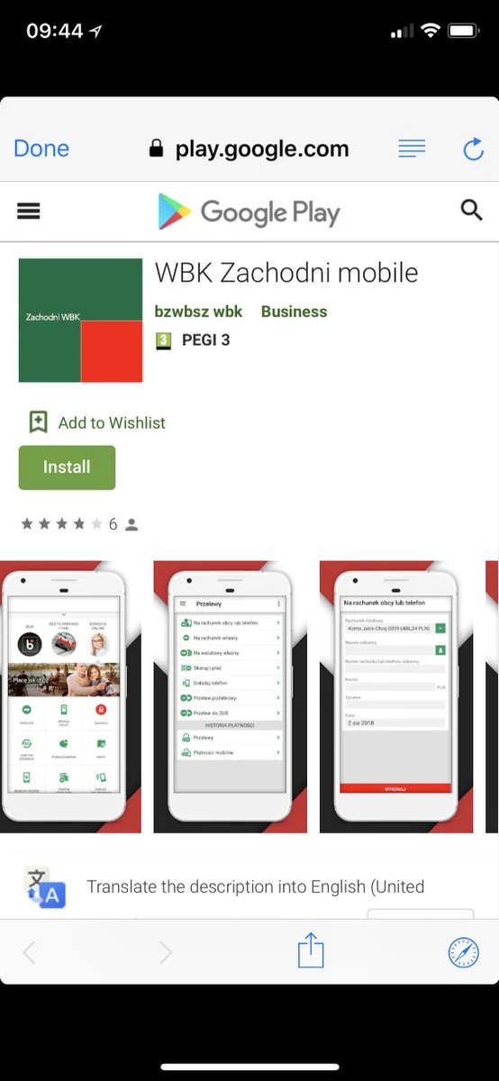 WBK Zachodni mobile to nie jest oficjalna aplikacja banku BZ WBK