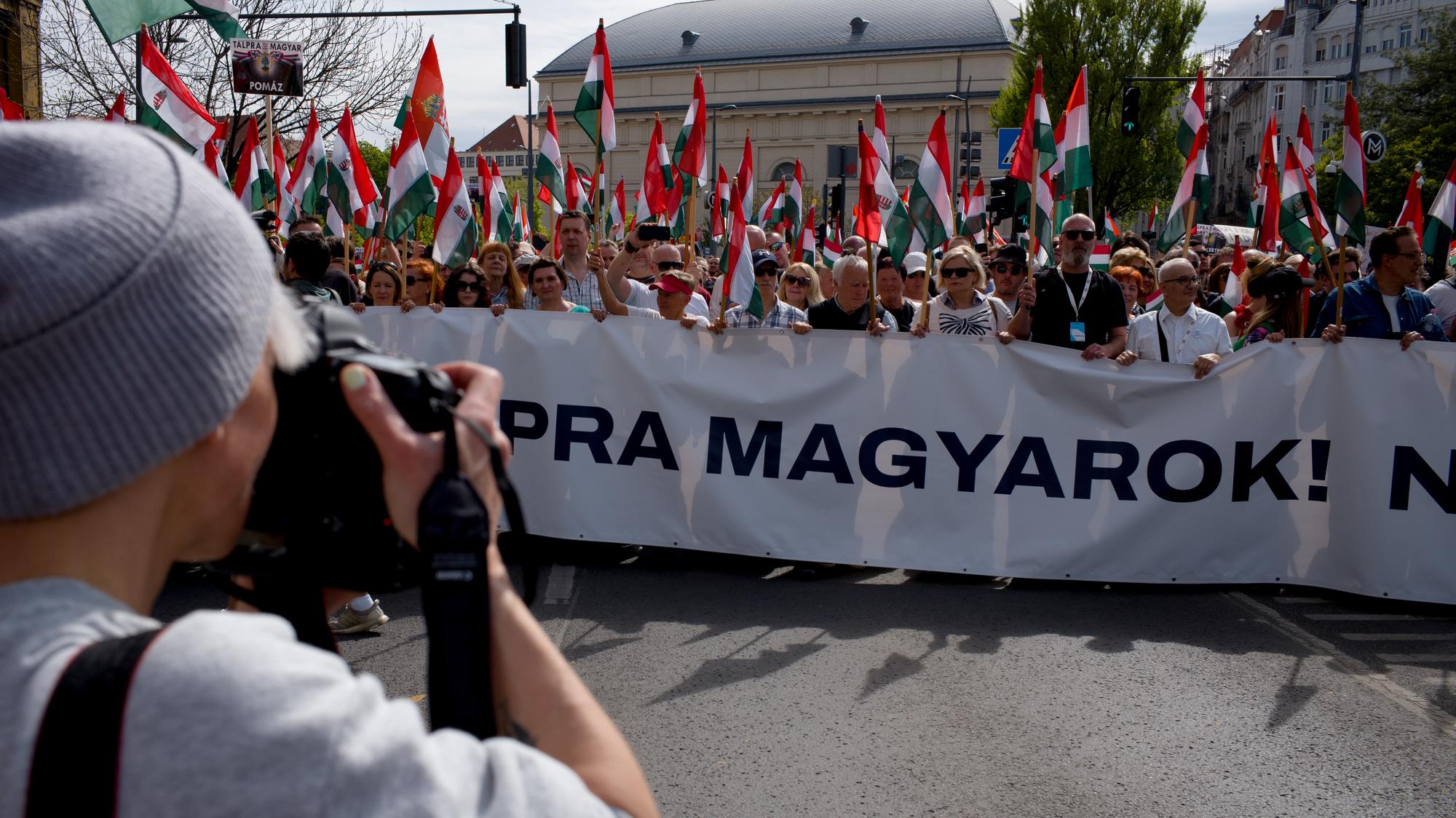 Protest v Maďarsku - ilustračné foto